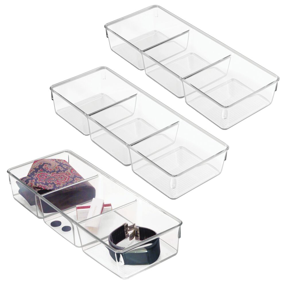 Mdesign Divided Plastic Dresser Drawer Closet Storage Organizer