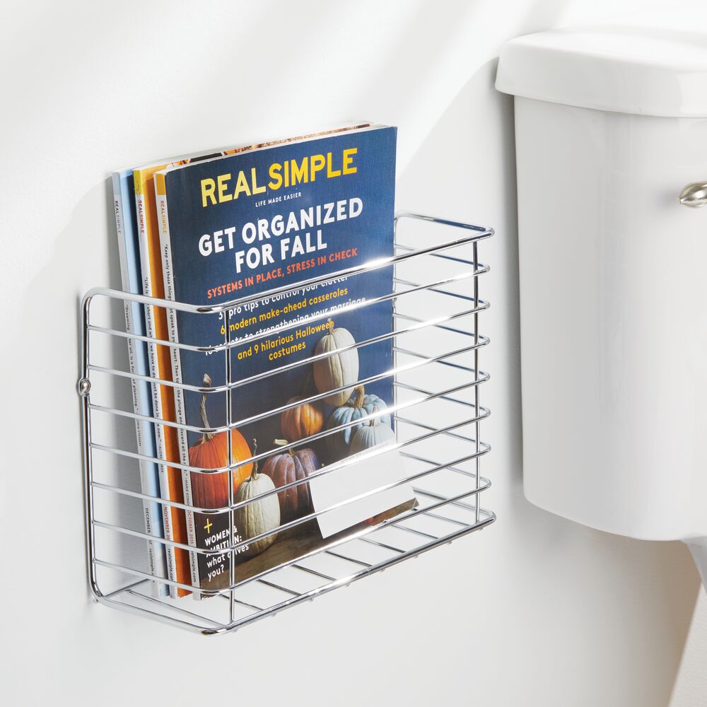 mDesign Metal Wall Mount Magazine Holder, Storage Organizer Rack eBay