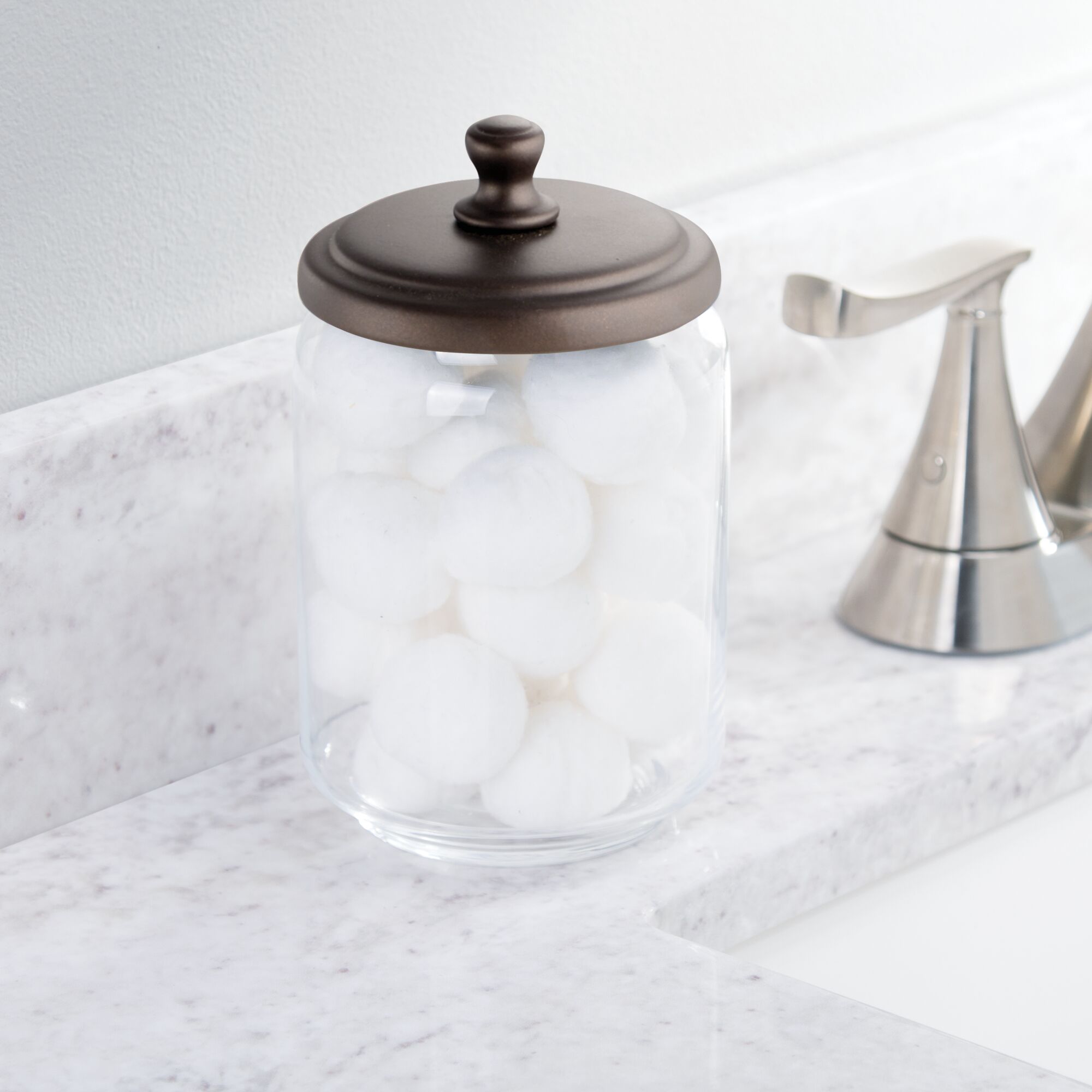 mDesign Glass Storage Apothecary Jar for Bathroom Vanity, 3 Pack eBay