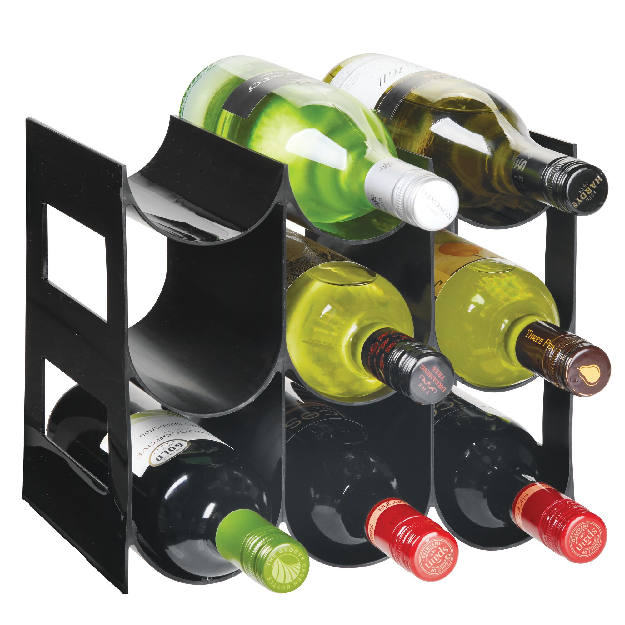 mDesign Plastic Water Bottle & Wine Rack Storage Holder, 9 Bottles eBay
