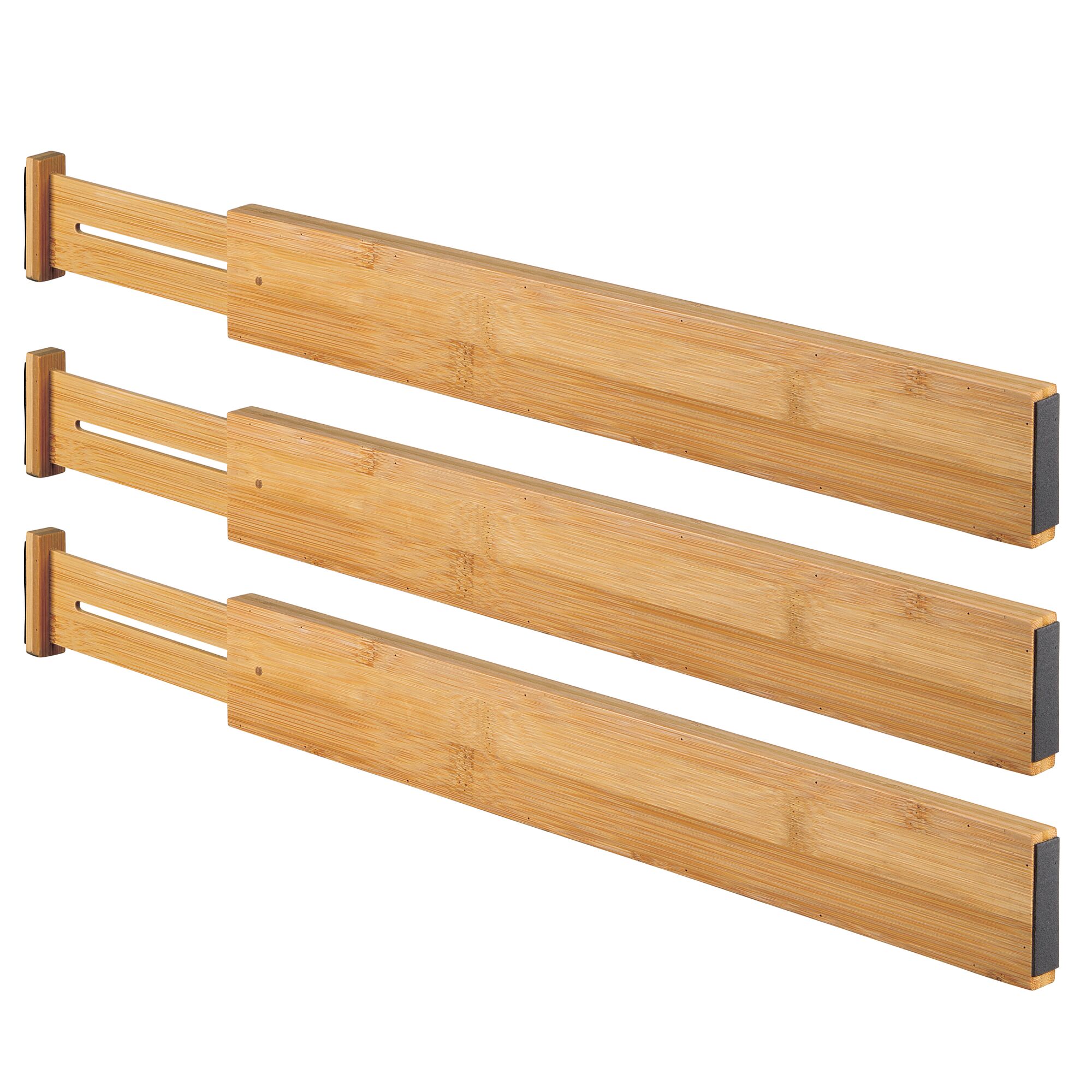 mDesign Adjustable, Expandable Bamboo Drawer Organizer/Divider eBay