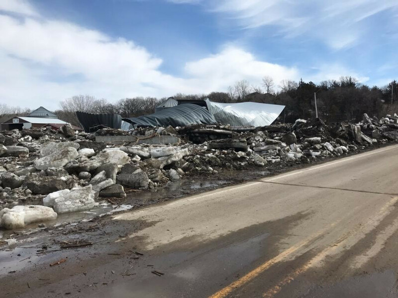 Nebraska Flooding Damage Grain Bin Ice