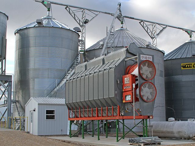 Grain dryer and bins