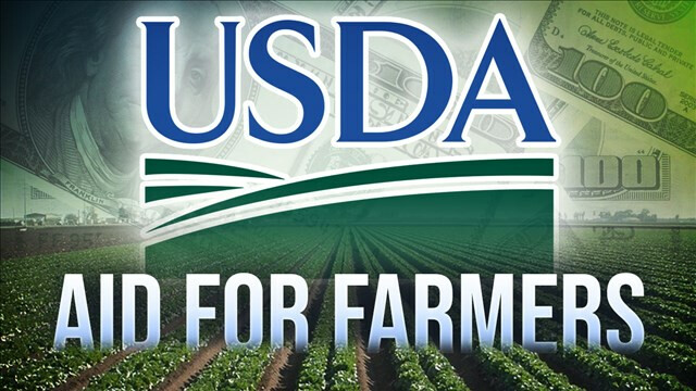 Aid for Farmers (title) with USDA logo Farmer Aid