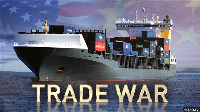 China vs US, shows cargo ship Trade War