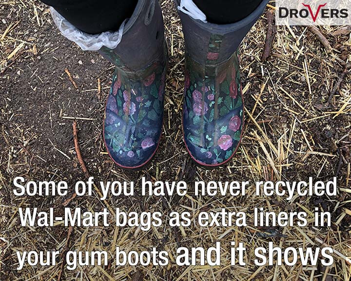 gum rubber boots plastic bag liners
