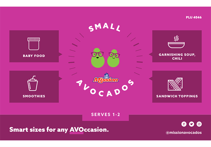 mission small avocado point-of-sale material