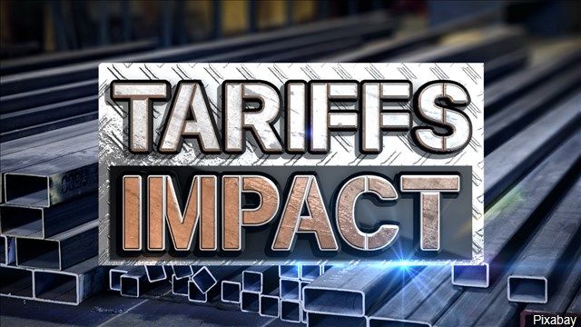 title with stack of steel bars behind it Tariffs Impact